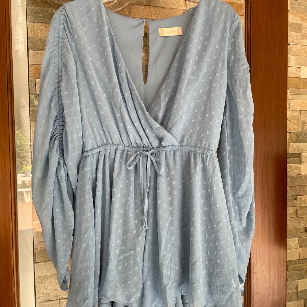 Altar'd State Blue Long Sleeve Romper